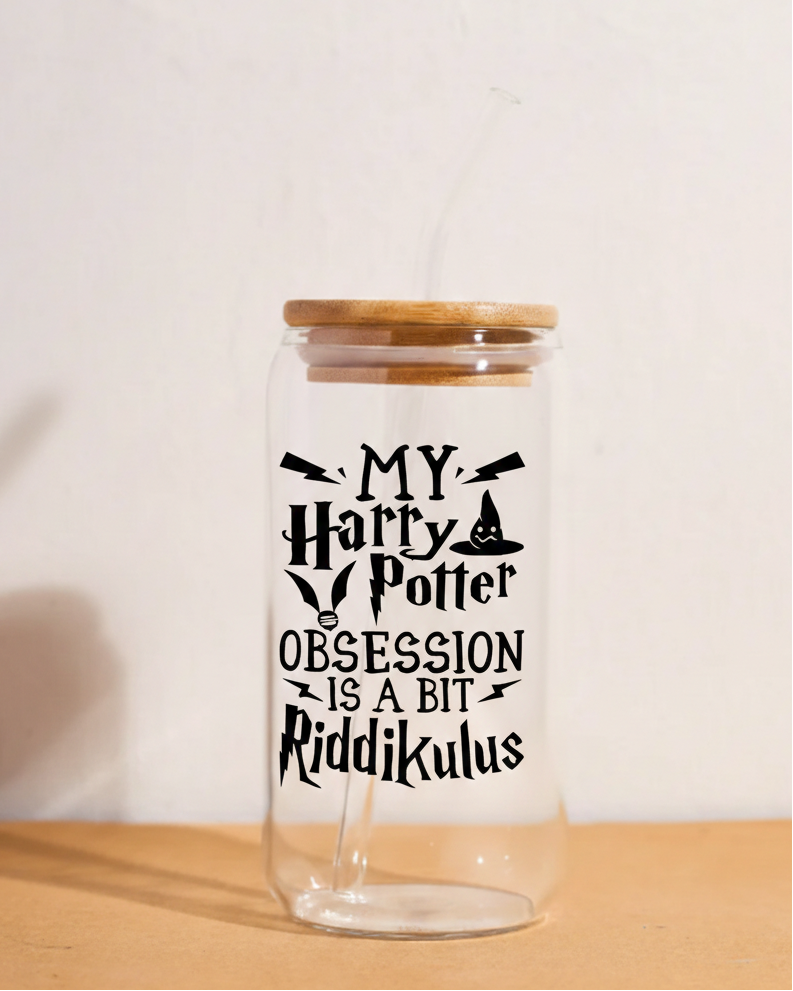 Wizard Aesthetic Glass Can – Harry Potter Cup for Magic Lovers