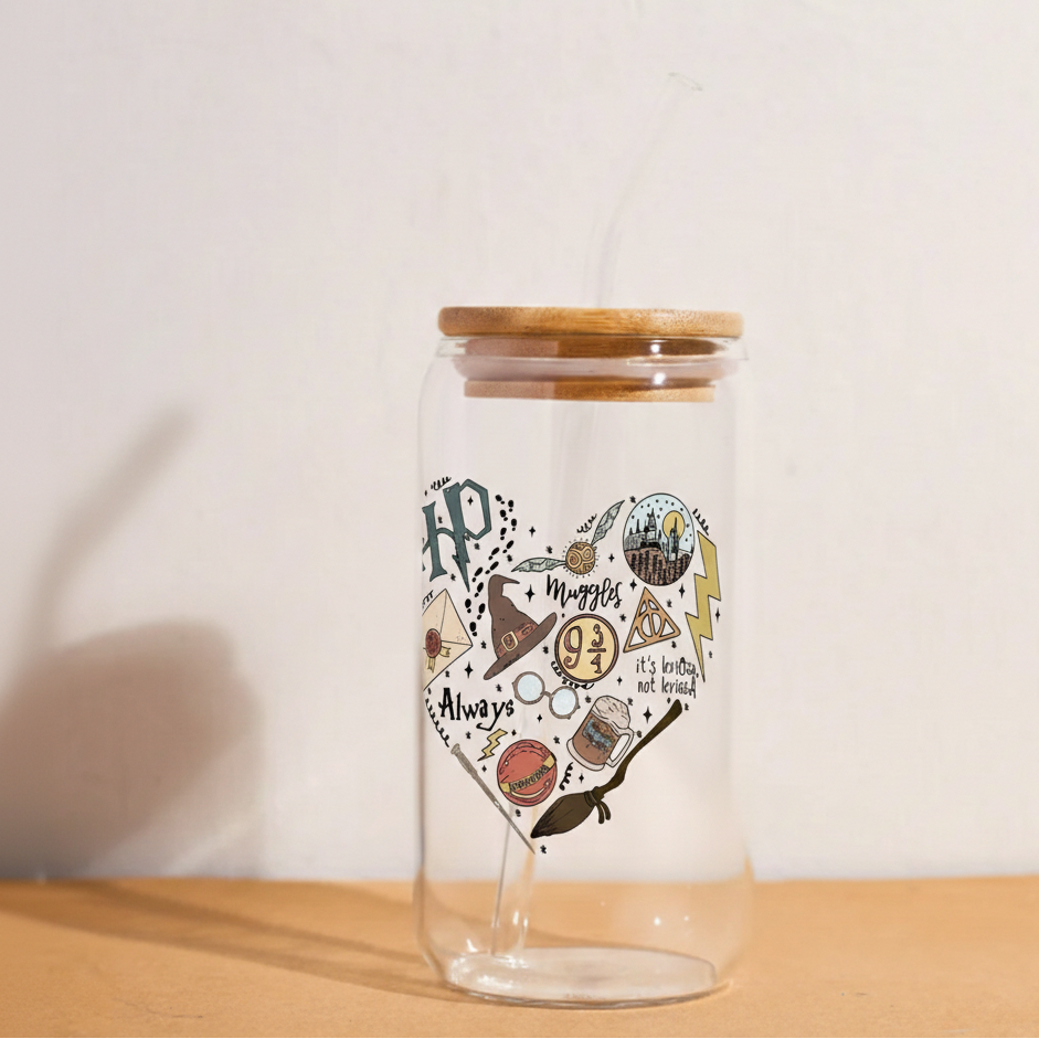 Harry Potter Inspired Glass Can – Personalized Magic Coffee Cup