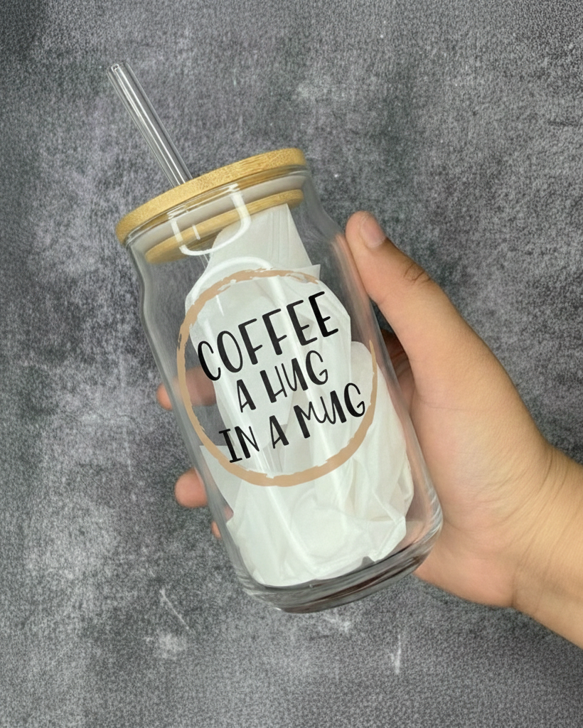 Coffee A Hug In A Mug Glasscan