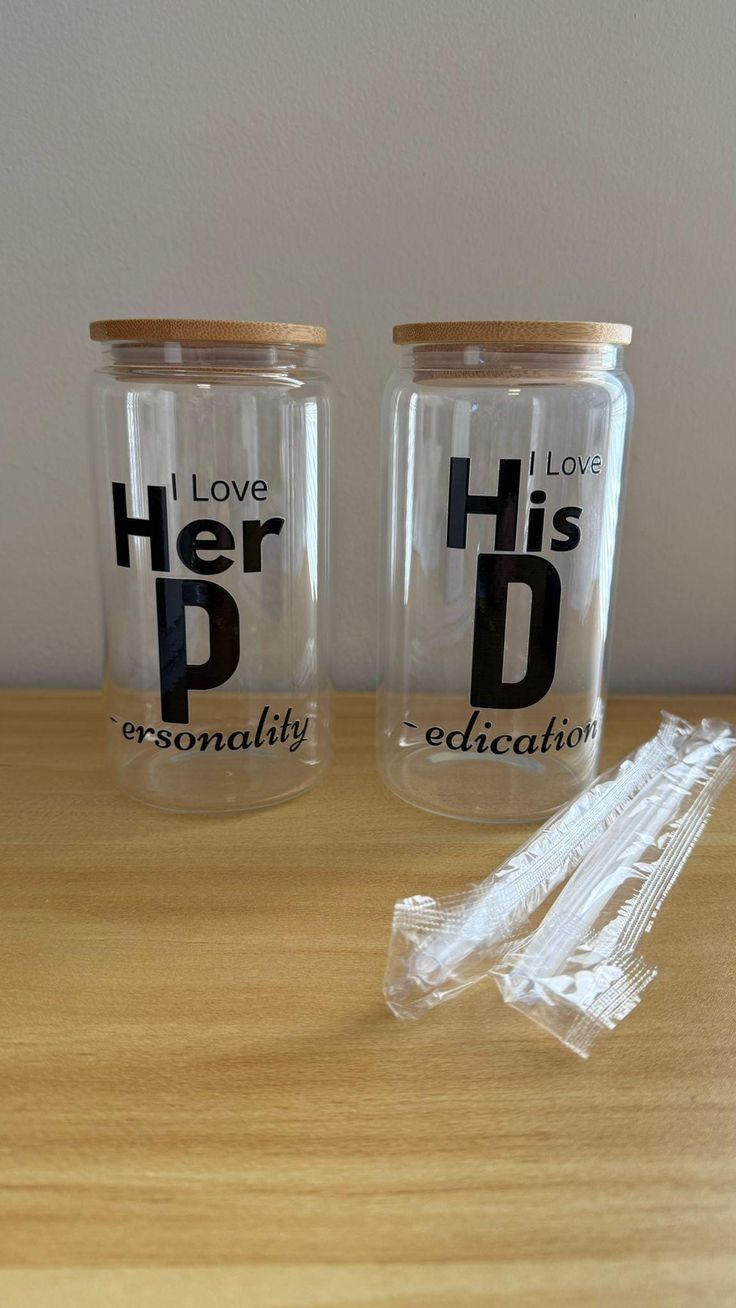 Couple Glass Cans (Set of 2)