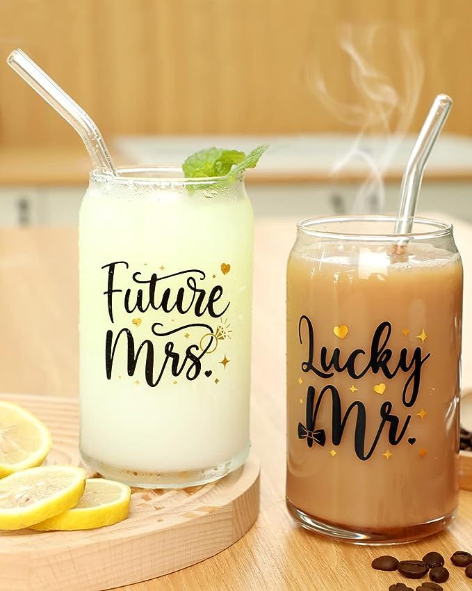 Couple Glass Cans (Set of 2)