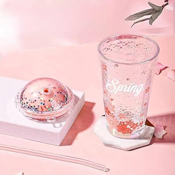 Pink Sprinkle Glass Can