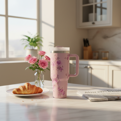 Purple Floral Tumbler