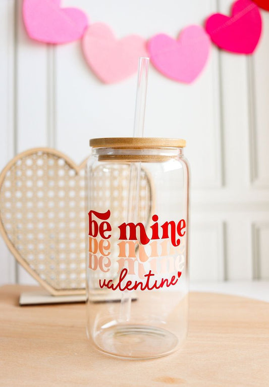 Be Mine Valentine Glass Can