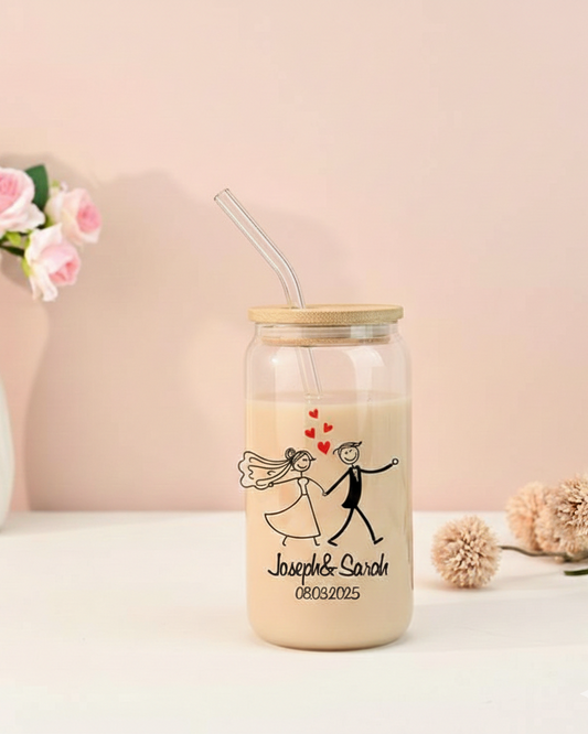 Customized Couple Glass Can