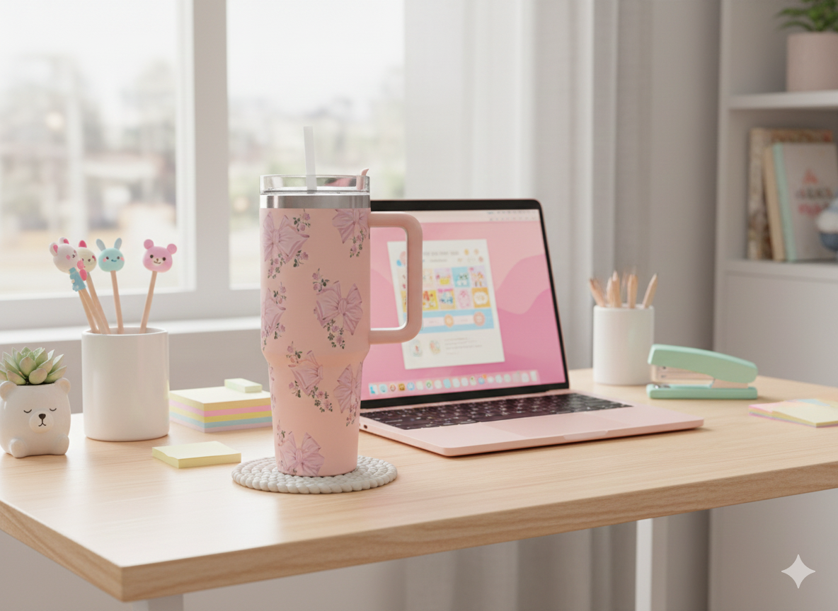 Pink Floral Tumbler