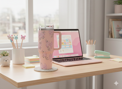 Pink Floral Tumbler