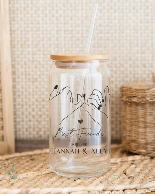 Best Friends Customized Name Glasscan