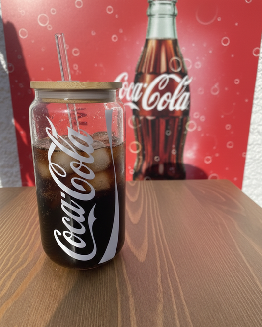 Retro Cola-Inspired Glass Can – Classic Soda Aesthetic