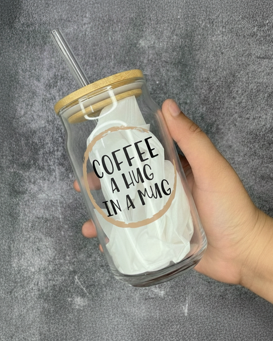 Coffee A Hug In A Mug Glasscan