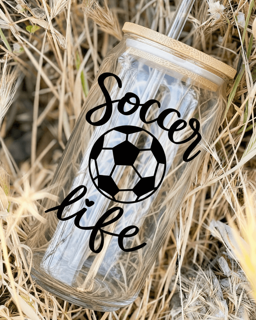 Soccer Lover Glass Can – Sports Fan Drinkware