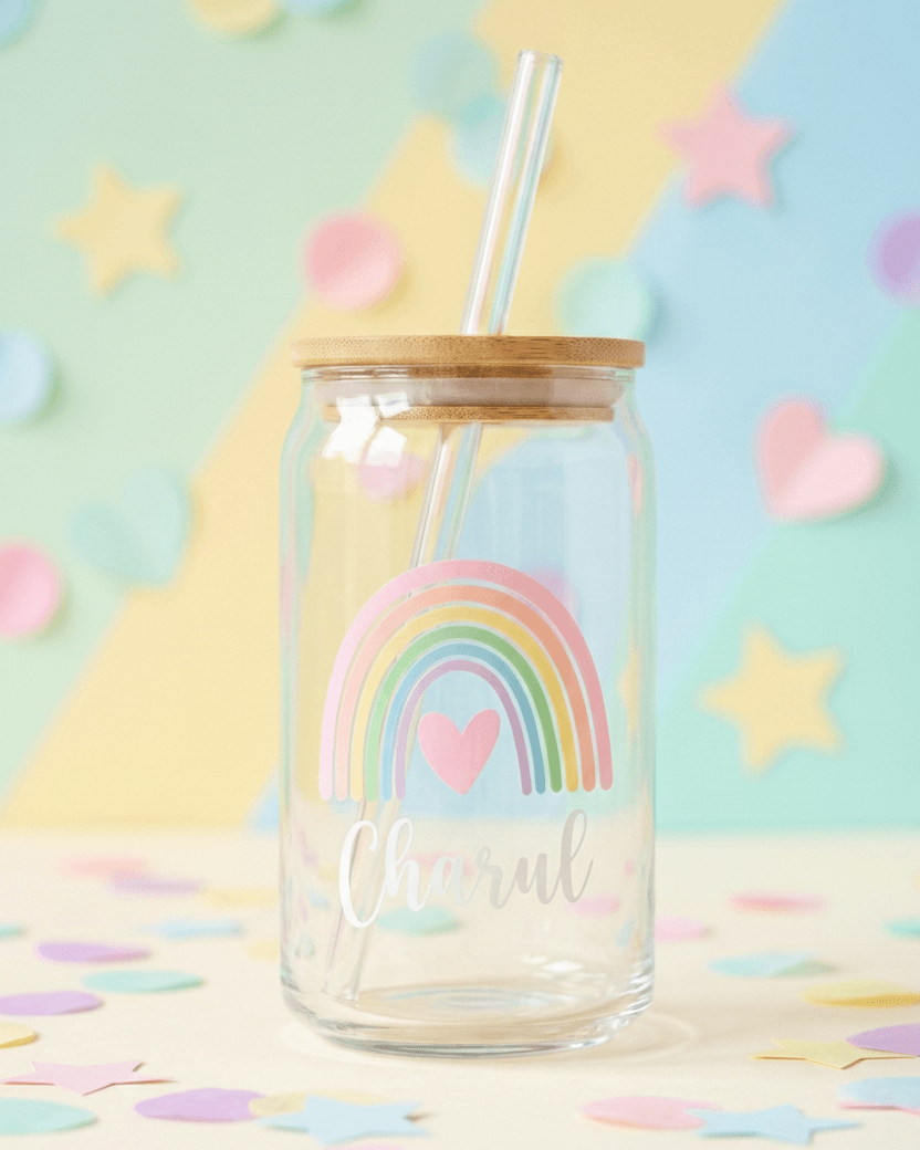 Rainbow Glasscan with Customized Name