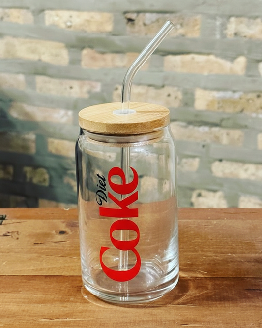 Retro Cola-Inspired Glass Can – Classic Soda Aesthetic