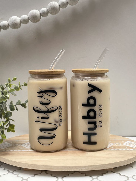 Customized Couple Glass Cans (Set of 2)