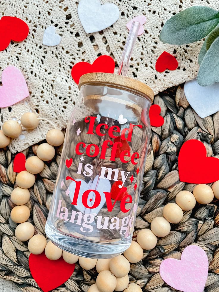 Iced Coffee Is My Love Language Glass Can