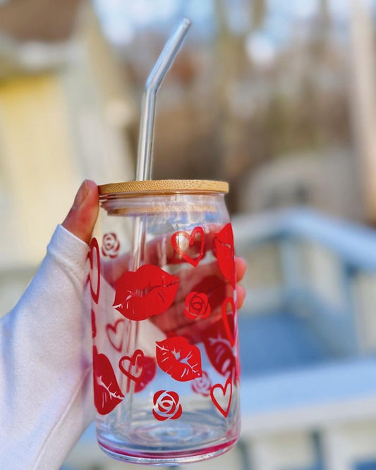 Love Kiss Glass Can