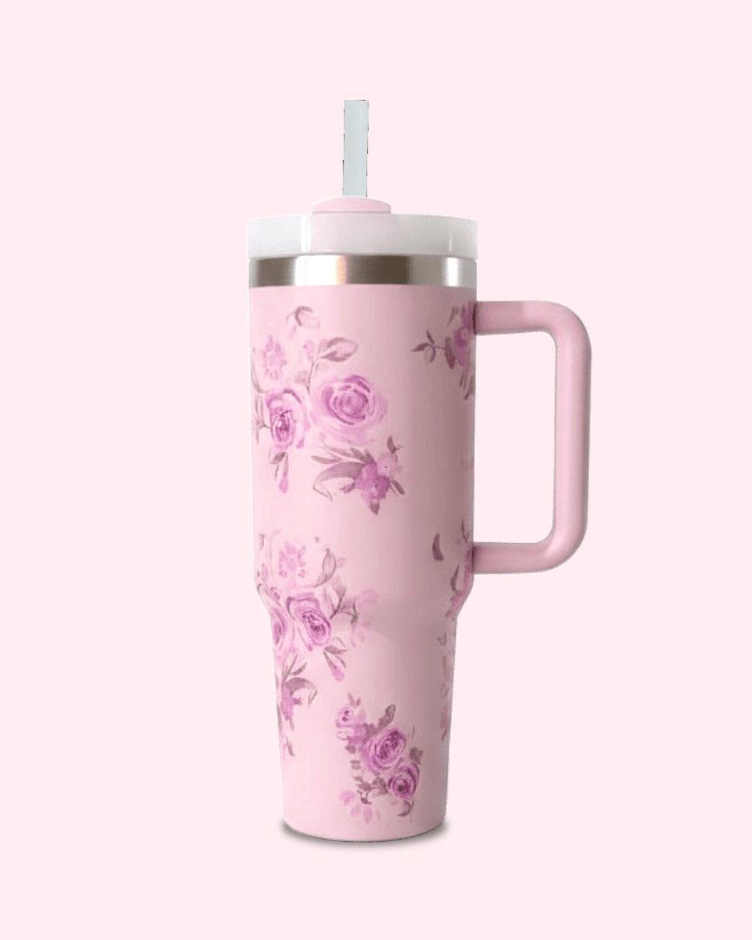 Purple Floral Tumbler
