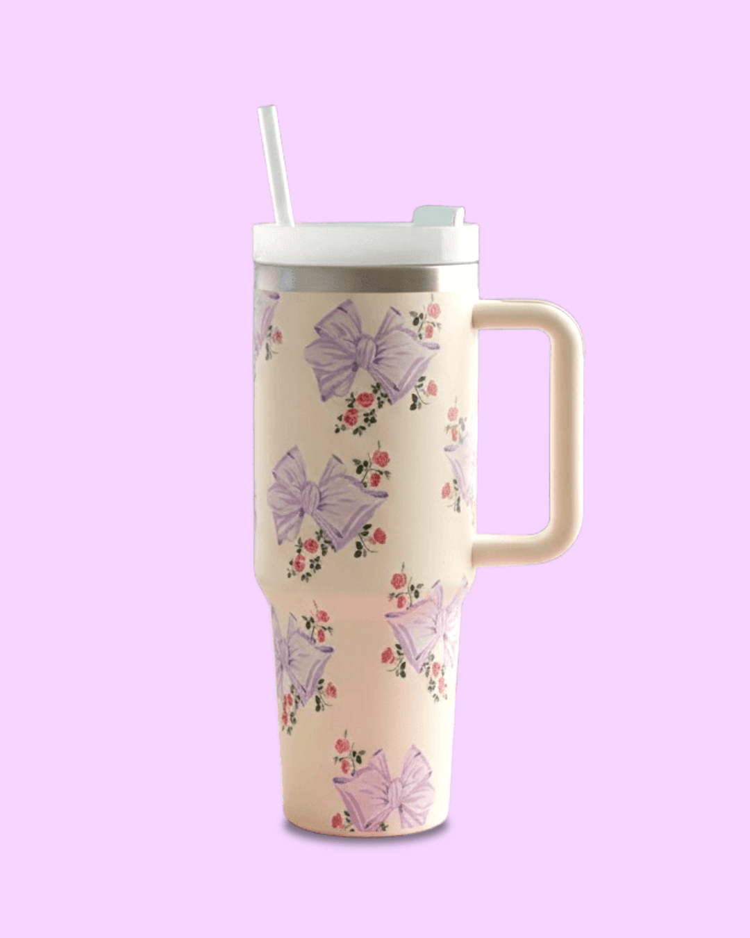 White Floral Tumbler