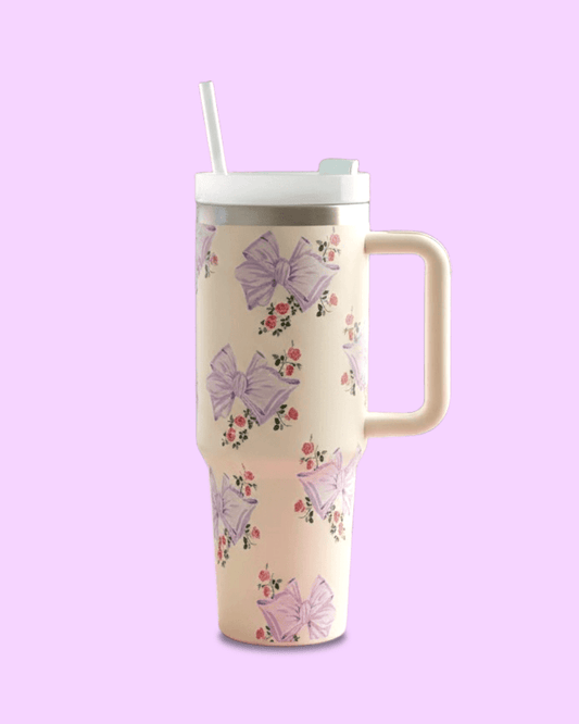 White Floral Tumbler