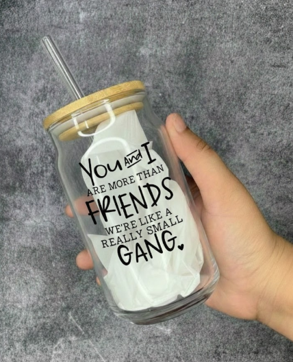 Aesthetic Glass Can for Bestie - Perfect Gift for your Friend