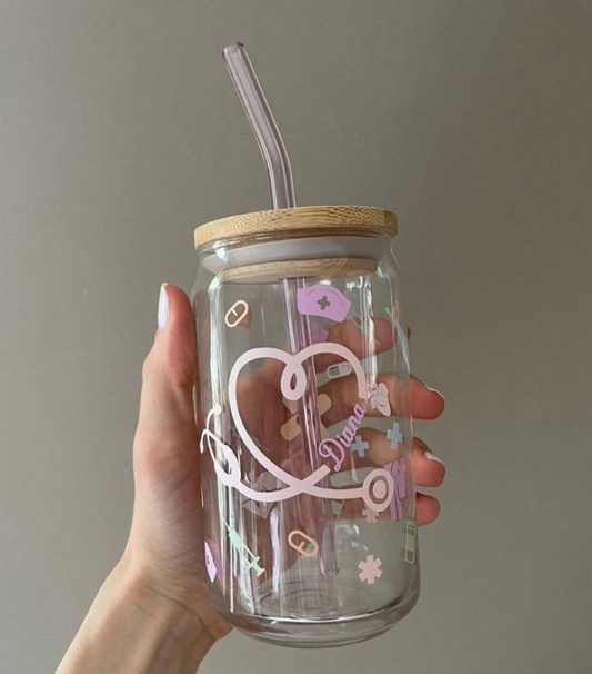 Customized Doctor Glass Can – Personalized Name Gift for Doctors